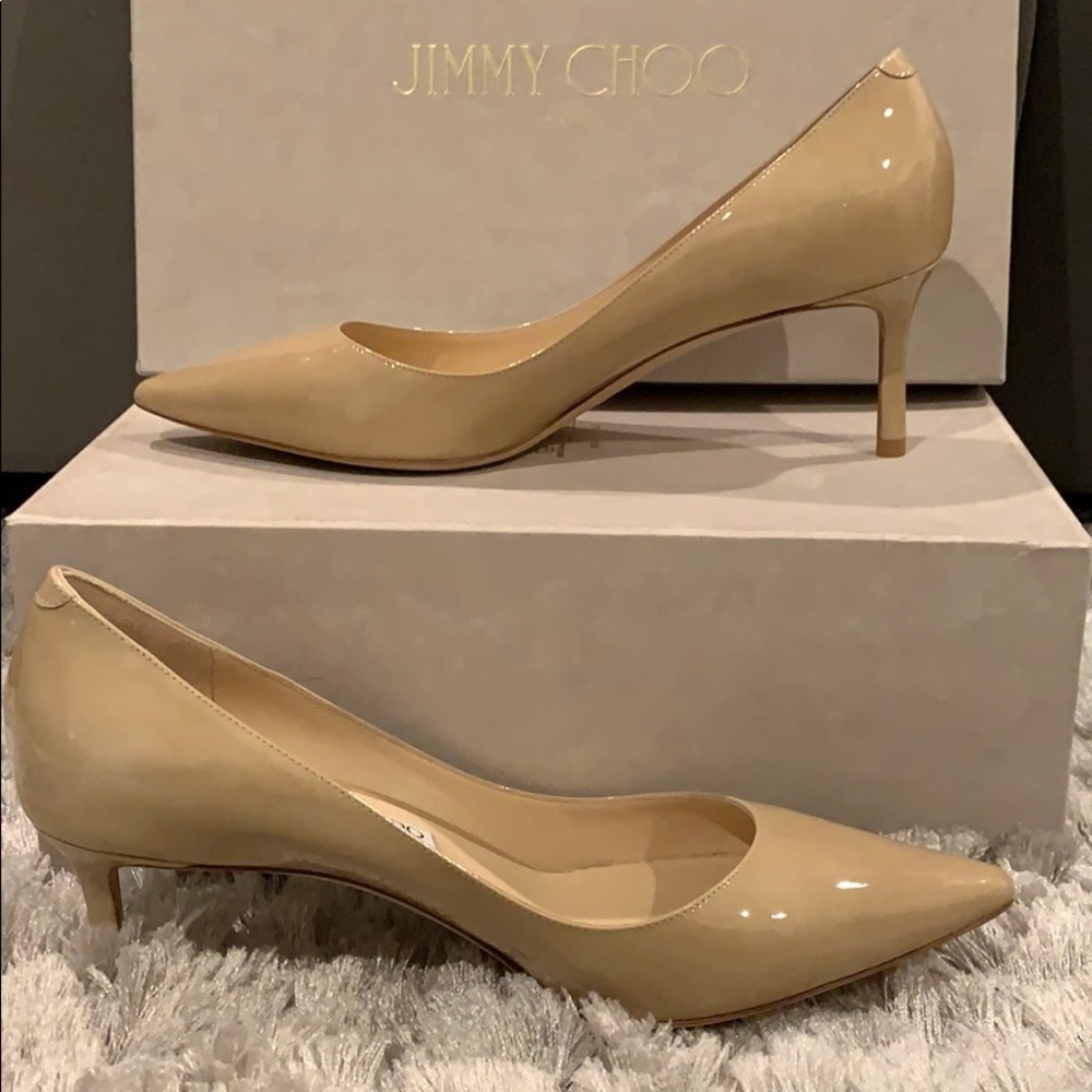 Jimmy Choo Romy 60 nude patent leather
